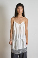 V-neck Lace Dress (White)