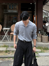 Modal open collar knitwear