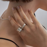 SAND DUNE RING (L) (SILVER)