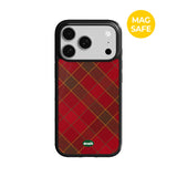 【MADE】Christmas Red Check iPhone case [Glossy Glass/Magsafe]
