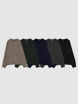 LMN Birken Henley Neck Cable Oversized Fit Knitwear (5 colors)