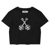 UNION JACK CROP T-SHIRT - BLACK 