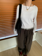 デュニーレースクロップモーダルTシャツ（3c）