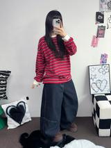 STITCH BALLOON DENIM PANTS 💙S-XL🖤