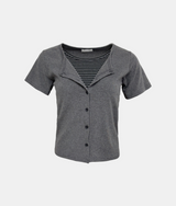 Joanne Layered Button Tee