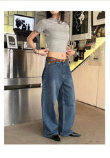 スタッドワイドデニムパンツ