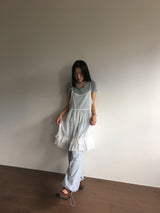 バックレスラッフルワンピース (3color)
