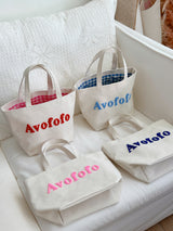 Signature canvas check tote bag