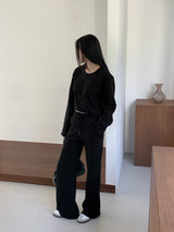 Sweat Cropped Top Black