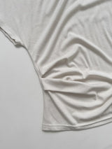 Brick Shirred Cap Sleeve T-shirt