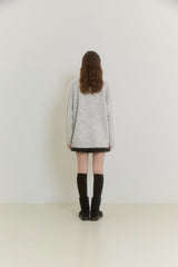 SNOWY TRIM ROUND KNIT