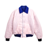 [UNISEX] Reversible "WORLD PEACE" Padded Bomber Jacket (Light Pink)