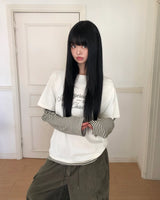 [ORIGINAL]ミックスレイヤードストライプロングスリーブTシャツ