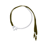 Star suede Necklace (Brown)