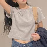 plain napping peach short-sleeved T-shirt