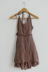 DRAMATIC OPEN-BACK RUFFLE MINI DRESS