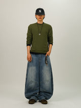 BA Denim Washed Panel Banding Pants