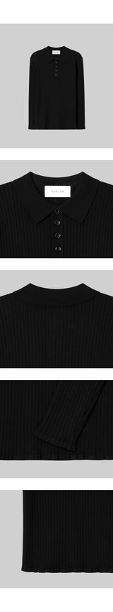 RIbbed Collar Knitwear [black]