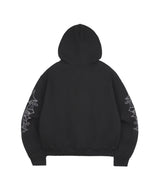 ニードルワークフーディージップアップ - Black