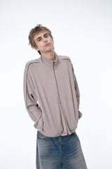 (BASE) MONO KNIT ZIP UP (BEIGE)