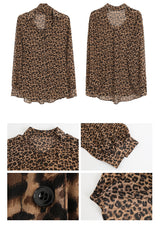 chiffon leopard scarf blouse