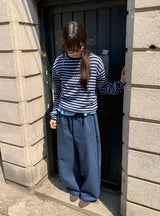 26SS★ [BAONHAUS] クリーティンスタッドコットンワイドパンツ