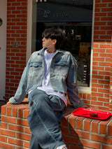 De Lap High Damage Crop Denim Jacket (2color)
