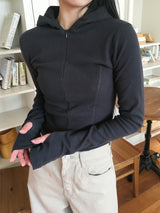 Melo Slim Fit Peach Fleece Half Zip-Up (3c)