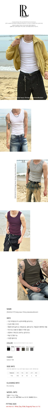 [MUSCLE FIT] Golgi basic fitting sleeveless