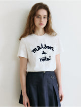 MAISON DE ROLA エンブロイダリーTシャツ WH+NV