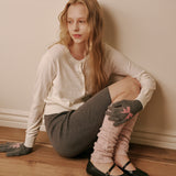 Dot Knit Leg Warmer (Dusty Pink)