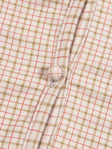 CHECK LACE SLIM SHIRT_Beige