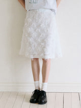 SHEER MIDI SKIRT WHITE