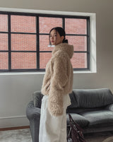 Lolo High Neck Fur Hooded Jumper