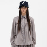 Twister Gather Shirt - Grey