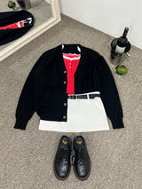 [UNISEX] Vネックオーバーフィットロングスリーブニットカーディガン