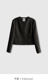 Flo Round Collarless Jacket / 2 colors