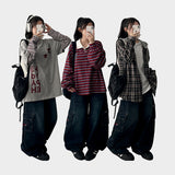 Right street pocket embroidery ワイドデニムパンツ