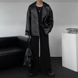 ENOC Box Oversized Fit Leather Jacket