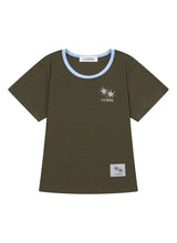 RORA SMALL LOGO U-NECK HALF T (10COLOR)