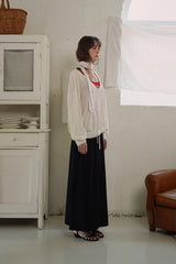 Button v-neck knit_ivory