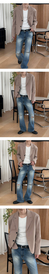 [S/F] Minimal crop blazer(2color)