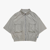 street shape shortsleeve zipup_beige