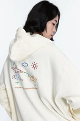 26FW★ Line Work Embroidered Hood Zip-Up