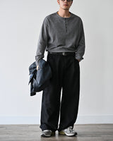 SIO ワッフルヘンリーネックロングスリーブTシャツ