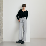 Warm grey semi wide jeans - SW004