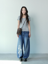 DEMON SIDE DIRTY LOGO DENIM BANDING PANTS UNISEX