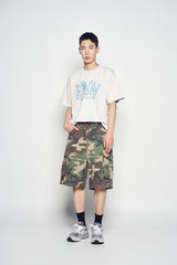 25SS ヴィンテージフローフォントピグメントショートスリーブTシャツ ライトグレー