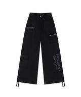 Heaven Sent Graphic Cotton Cargo Pants - BLACK