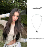 [Celeb pick] Wendy double ribbon Necklace